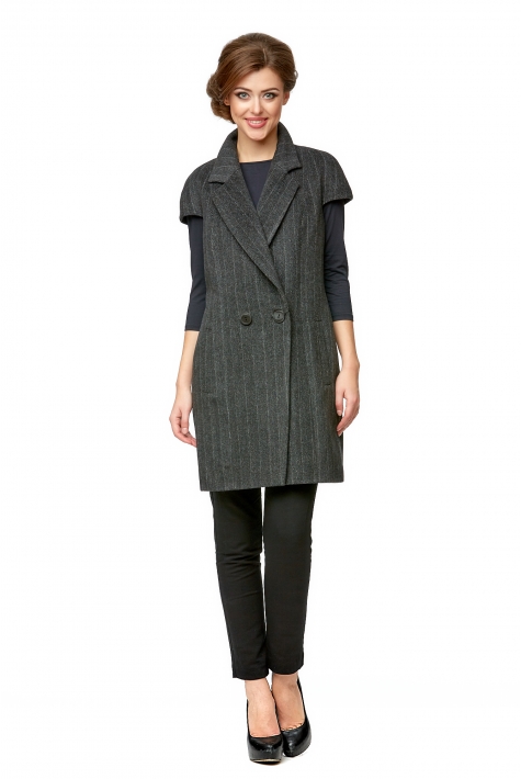 Женское пальто из текстиля с воротником 8000963
