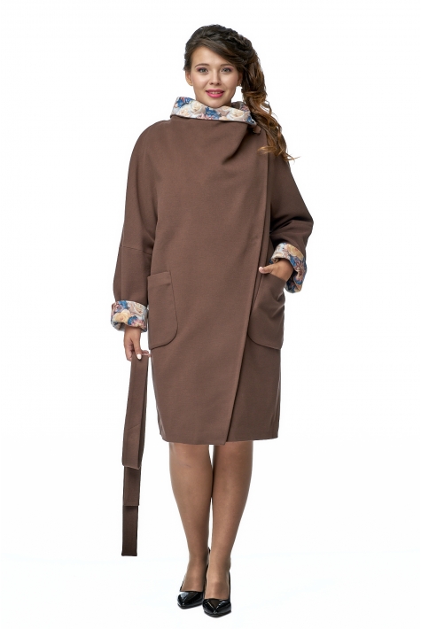 Женское пальто из текстиля с воротником 8001059