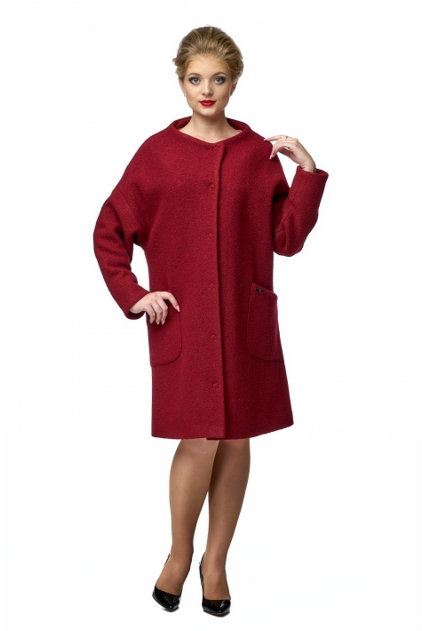 Женское пальто из текстиля без воротника 8001093