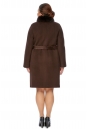 Женское пальто из текстиля с воротником, отделка песец 8001772-3