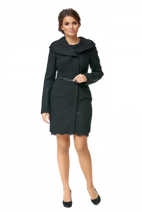 Женское пальто из текстиля с капюшоном 8002622