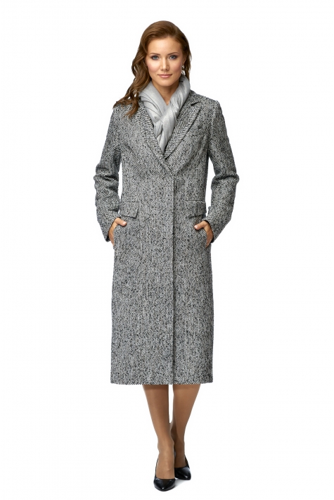 Женское пальто из текстиля с воротником 8002650