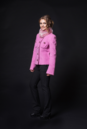 Женское пальто из текстиля с воротником, отделка искусственный мех 8002821