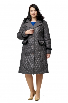 Осеннее женское пальто из текстиля с капюшоном, отделка норка