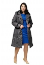 Женское пальто из текстиля с капюшоном, отделка норка 8010036-2