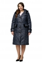 Женское пальто из текстиля с капюшоном, отделка норка 8010064