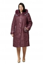 Женское пальто из текстиля с капюшоном, отделка песец 8010078
