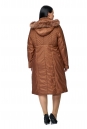 Женское пальто из текстиля с капюшоном, отделка песец 8010098-3