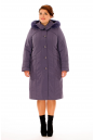 Женское пальто из текстиля с капюшоном, отделка песец 8010202