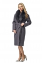 Женское пальто из текстиля с воротником, отделка песец 8010749