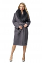Женское пальто из текстиля с воротником, отделка песец 8010749-2