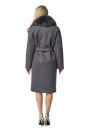 Женское пальто из текстиля с воротником, отделка песец 8010749-3