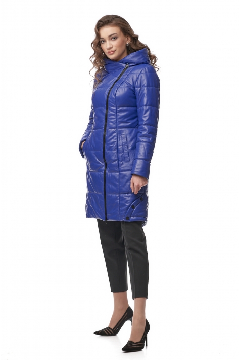 Женское кожаное пальто из натуральной кожи с капюшоном 8011127