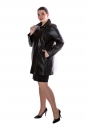 Женское кожаное пальто из натуральной кожи с воротником 8011614