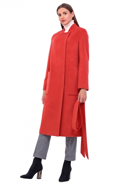 Женское пальто из текстиля с воротником 8011739