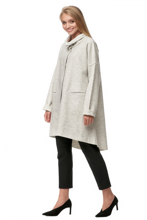 Женское пальто из текстиля с воротником 8012203