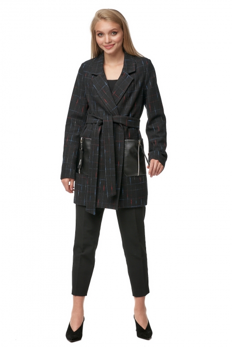 Женское пальто из текстиля с воротником 8012207