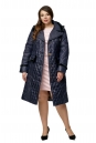 Женское пальто из текстиля с капюшоном, отделка норка 8012623