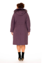 Женское пальто из текстиля с капюшоном, отделка песец 8012634-3
