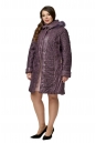 Женское пальто из текстиля с капюшоном, отделка песец 8012636