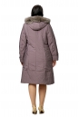 Женское пальто из текстиля с капюшоном, отделка песец 8012652-3