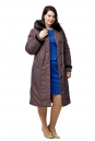 Женское пальто из текстиля с капюшоном, отделка кролик 8012667