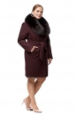 Женское пальто из текстиля с воротником, отделка песец 8012679-2
