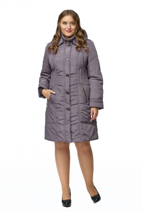 Женское пальто из текстиля с капюшоном 8012689