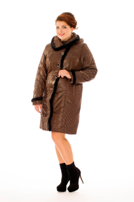Весеннее женское пальто из текстиля с капюшоном, отделка норка