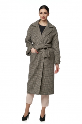 Осеннее женское пальто из текстиля с воротником