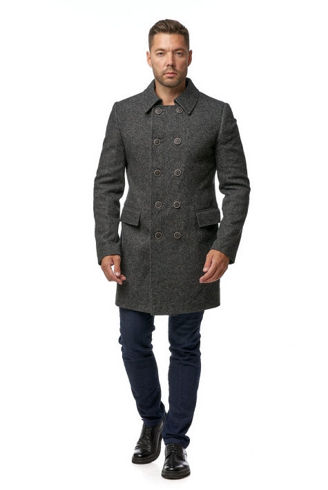 Мужское пальто из текстиля с воротником 8017944