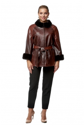 Зимняя женская кожаная куртка из эко-кожи с воротником, отделка искусственный мех