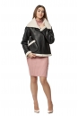 Женская кожаная куртка из эко-кожи с воротником, отделка искусственный мех 8019700