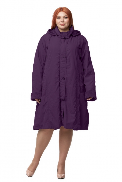 Женское пальто из текстиля с капюшоном 8019823
