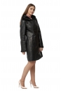 Женское кожаное пальто из эко-кожи с капюшоном, отделка искусственный мех 8019893-2