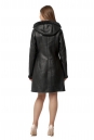 Женское кожаное пальто из эко-кожи с капюшоном, отделка искусственный мех 8019893-3