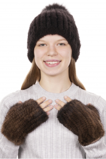 Варежки женские из норки