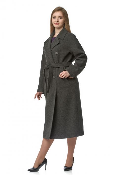 Женское пальто из текстиля с воротником 8021122