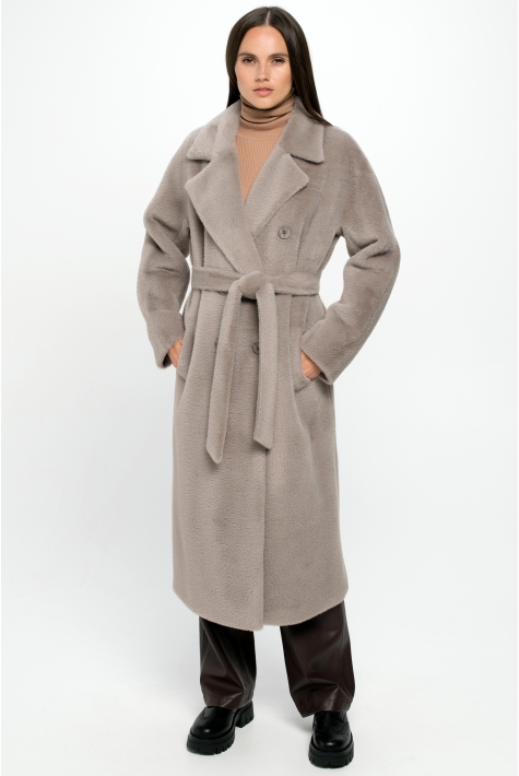 Женское пальто из текстиля с воротником 8022140