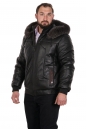 Мужская кожаная куртка из натуральной кожи с капюшоном, отделка блюфрост 8022334-2