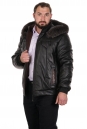 Мужская кожаная куртка из натуральной кожи с капюшоном, отделка блюфрост 8022334-4