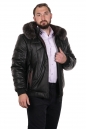 Мужская кожаная куртка из натуральной кожи с капюшоном, отделка блюфрост 8022334-5