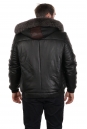 Мужская кожаная куртка из натуральной кожи с капюшоном, отделка блюфрост 8022334-6