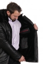 Мужская кожаная куртка из натуральной кожи на меху с капюшоном, отделка енот 8022379-8