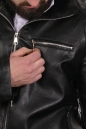 Мужская кожаная куртка из эко-кожи с воротником, отделка искусственный мех 8022583-4