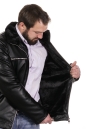 Мужская кожаная куртка из эко-кожи с воротником, отделка искусственный мех 8022583-17