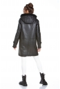 Женская кожаная куртка из эко-кожи с капюшоном, отделка искусственный мех 8022586-2