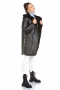 Женская кожаная куртка из эко-кожи с капюшоном, отделка искусственный мех 8022586-7