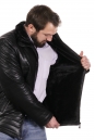 Мужская кожаная куртка из эко-кожи с воротником, отделка искусственный мех 8022592-12