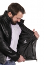 Мужская кожаная куртка из натуральной кожи с воротником 8022601-11